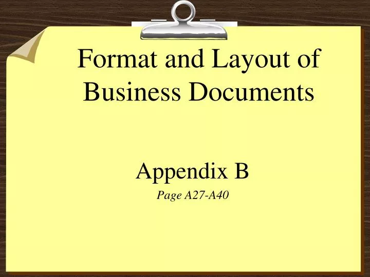 format and layout of business documents