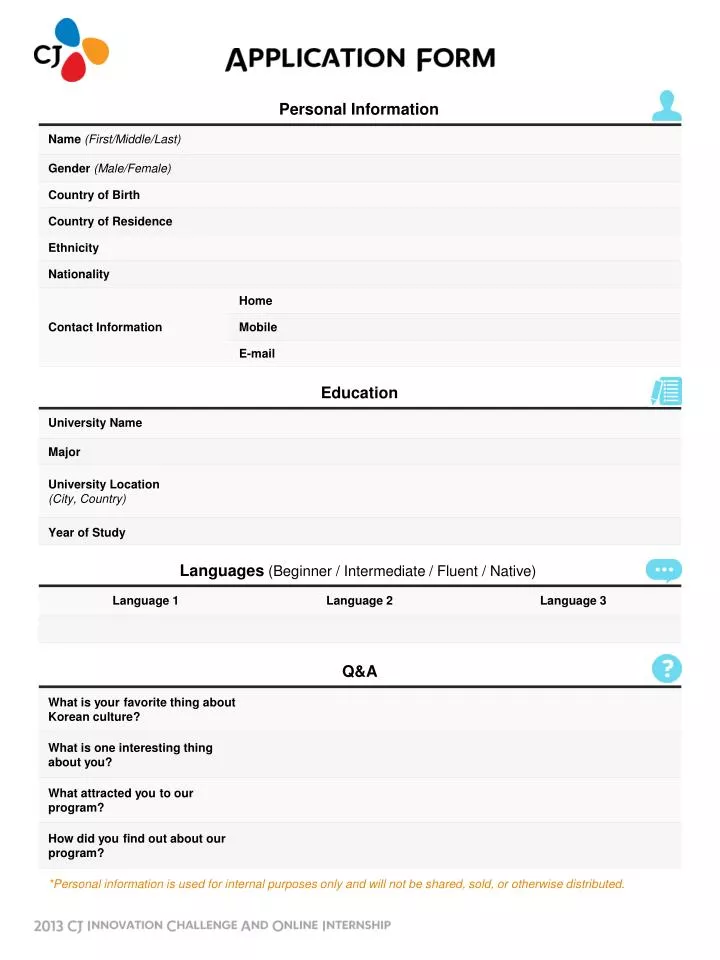 application form presentation