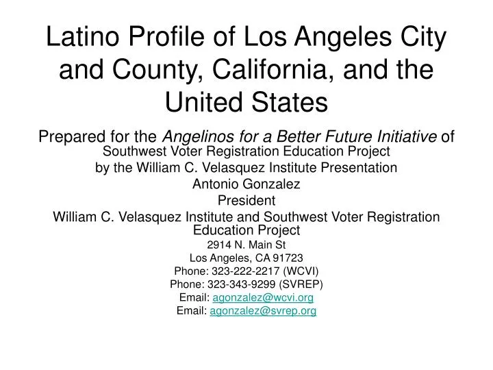 latino profile of los angeles city and county california and the united states