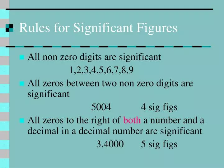 rules for significant figures
