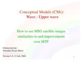 Conceptual Models (CMs): Wave - Upper wave