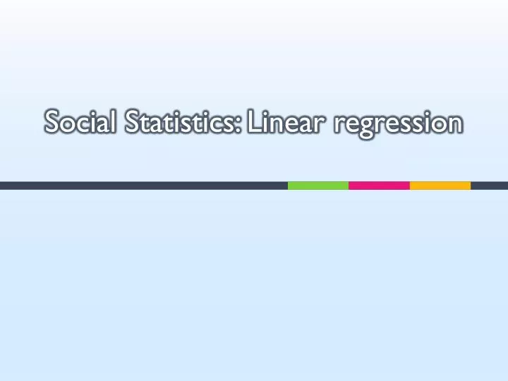 social statistics linear regression