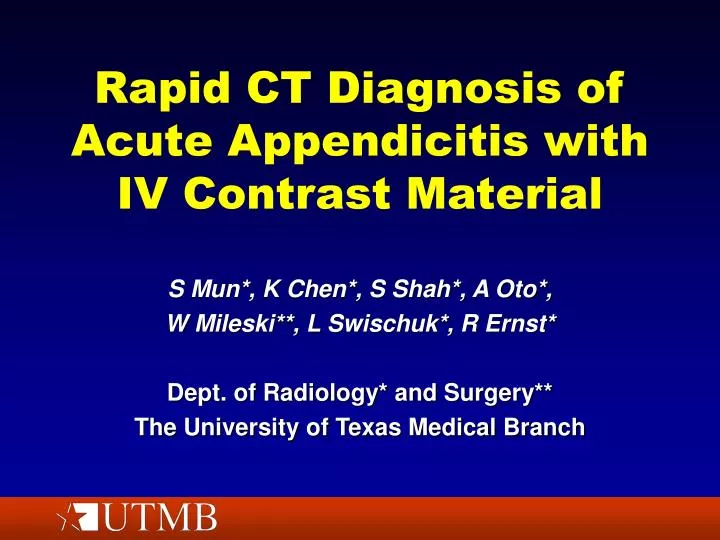 rapid ct diagnosis of acute appendicitis with iv contrast material