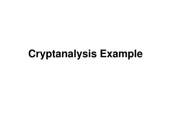 cryptanalysis example