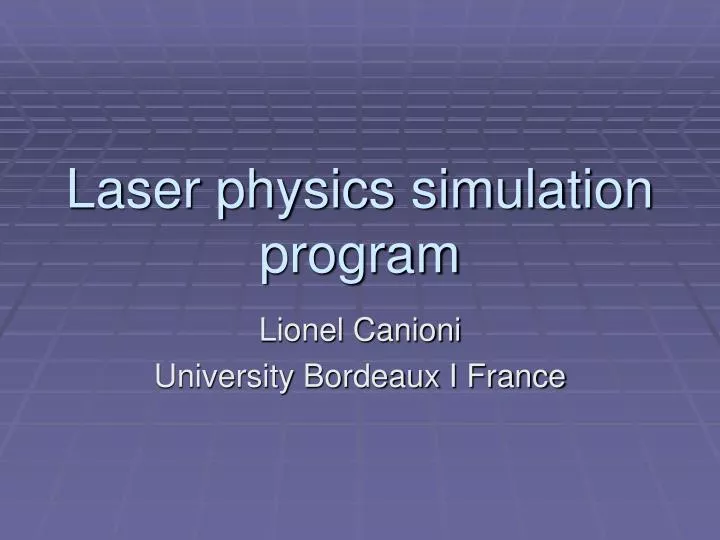 laser physics simulation program