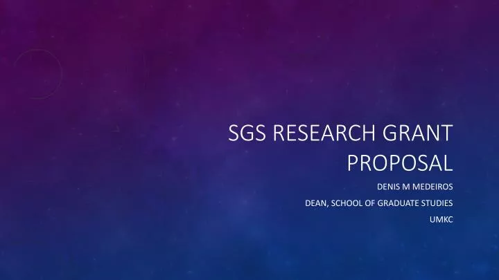 sgs research grant proposal