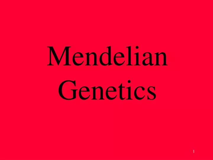 mendelian genetics