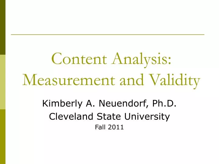 content analysis measurement and validity