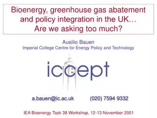 Ausilio Bauen Imperial College Centre for Energy Policy and Technology
