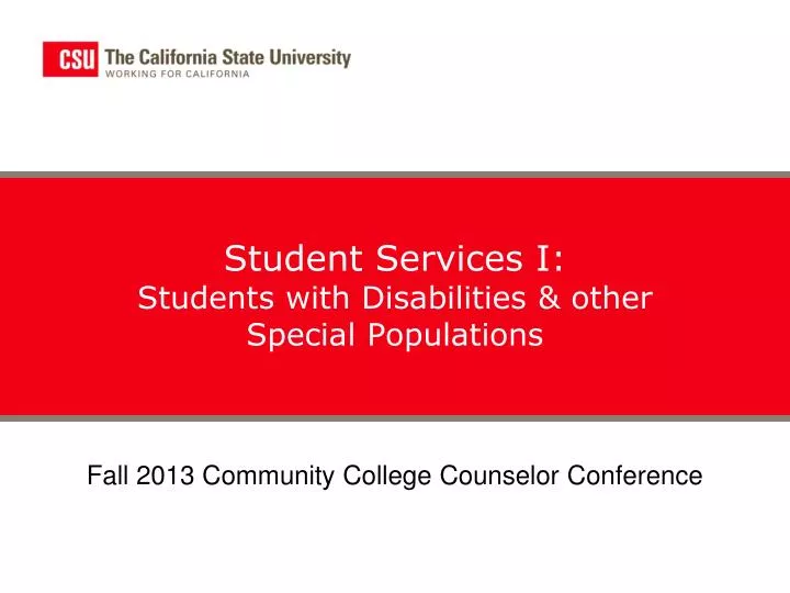 student services i students with disabilities other special populations