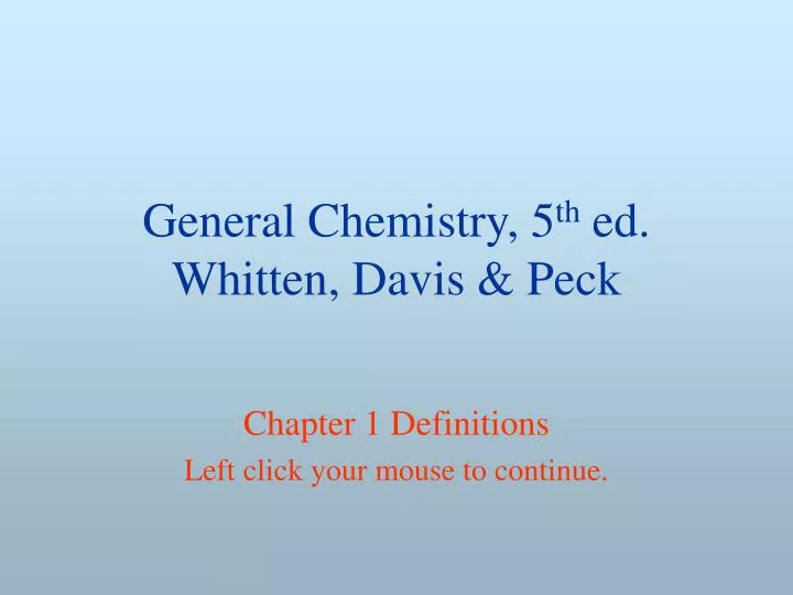 general chemistry 5 th ed whitten davis peck