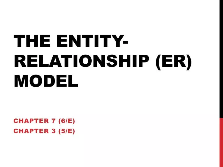 the entity relationship er model