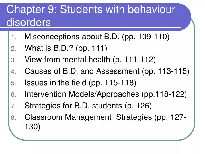 chapter 9 students with behaviour disorders