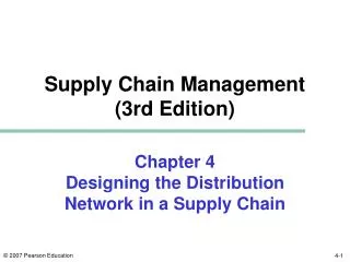 Chapter 4 Designing the Distribution Network in a Supply Chain