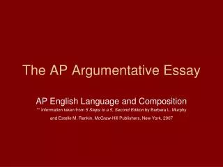 The AP Argumentative Essay