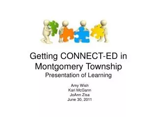 Getting CONNECT-ED in Montgomery Township Presentation of Learning