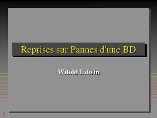 reprises sur pannes d une bd