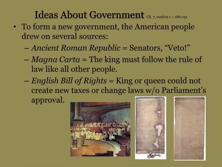 ideas about government ch 7 section 1 186 191
