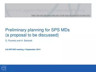 Preliminary planning for SPS MDs (a proposal to be discussed)