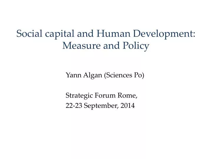 social capital and human development measure and policy