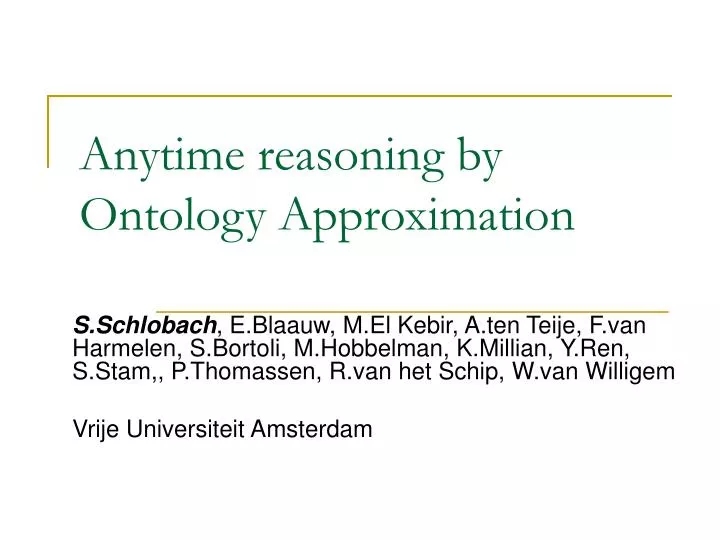 anytime reasoning by ontology approximation
