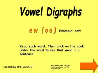 Vowel Digraphs