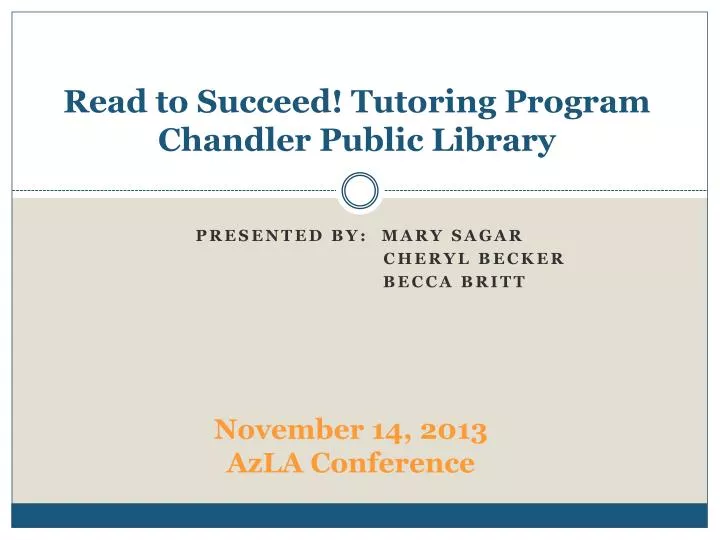 read to succeed tutoring program chandler public library