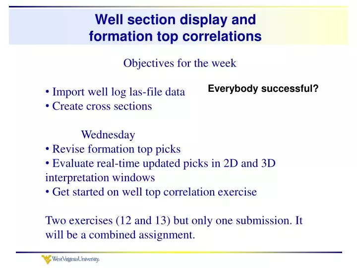 well section display and formation top correlations