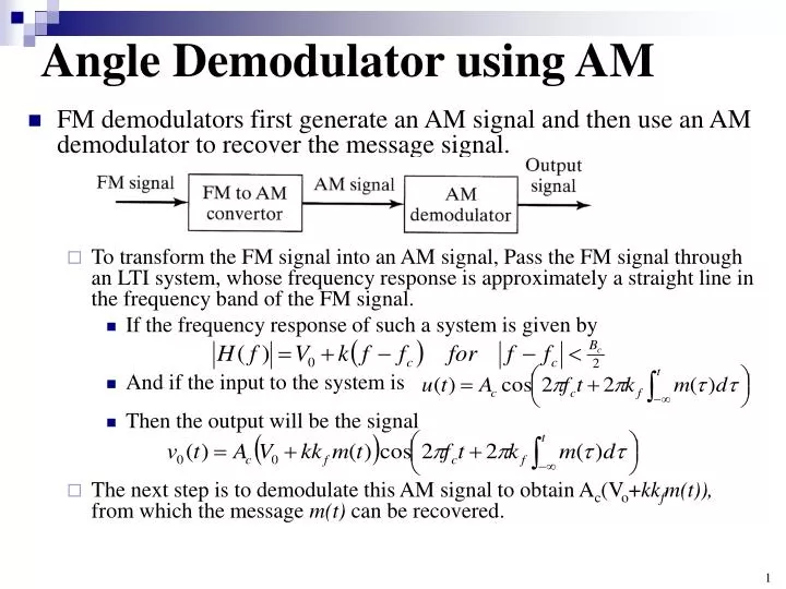 angle demodulator using am