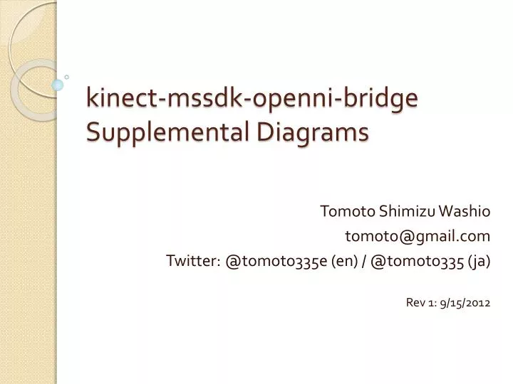 kinect mssdk openni bridge supplemental diagrams