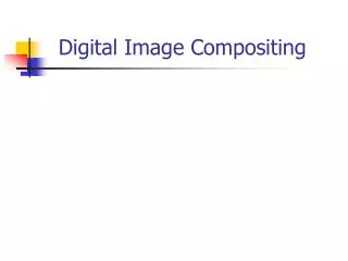 Digital Image Compositing