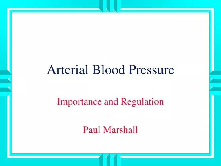 arterial blood pressure
