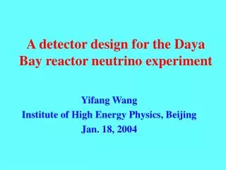 A detector design for the Daya Bay reactor neutrino experiment