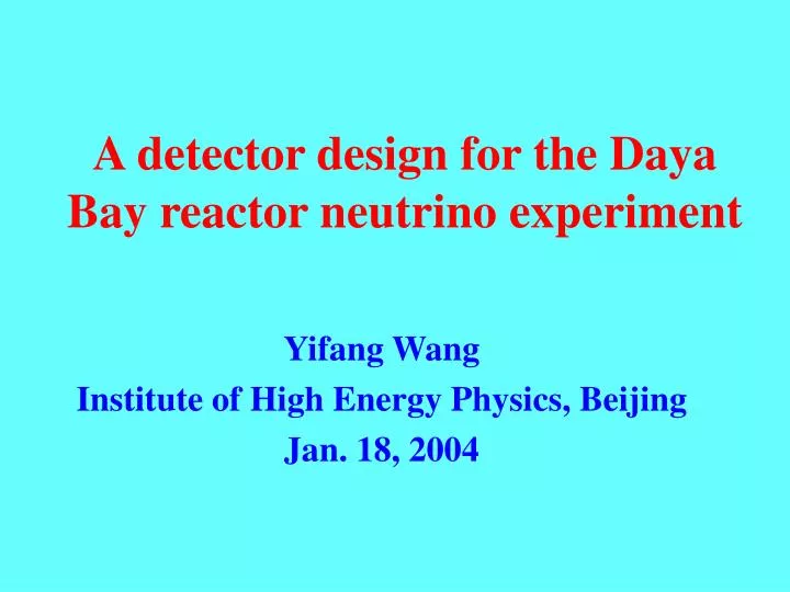 a detector design for the daya bay reactor neutrino experiment