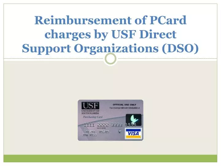 reimbursement of pcard charges by usf direct support organizations dso