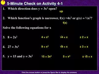 5-Minute Check on Activity 4-1