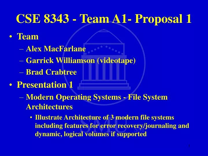 cse 8343 team a1 proposal 1