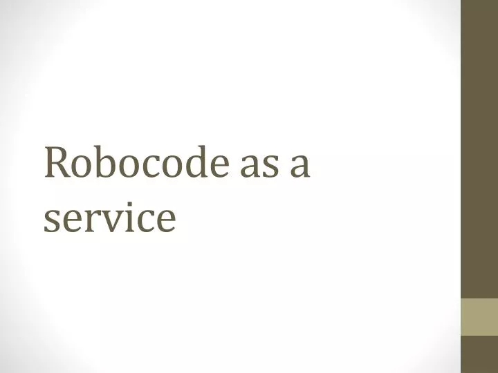 robocode as a service
