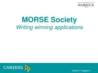 MORSE Society Writing winning applications