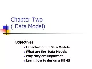 Chapter Two ( Data Model)