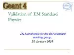 Validation of EM Standard Physics - slide 1