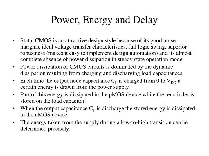 power energy and delay