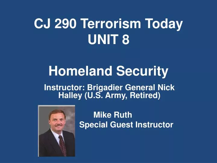 cj 290 terrorism today unit 8 homeland security