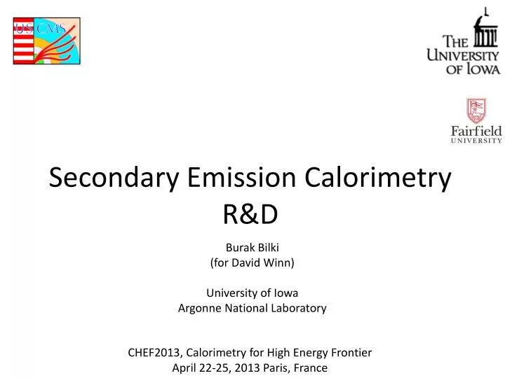 secondary emission calorimetry r d