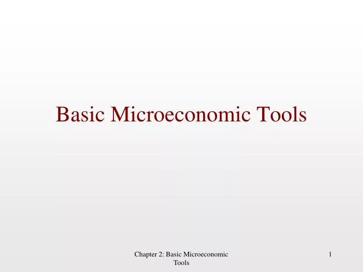 basic microeconomic tools