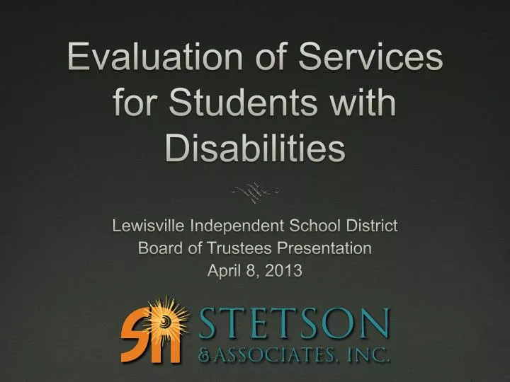 evaluation of services for students with disabilities
