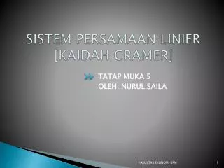 sistem persamaan linier kaidah cramer
