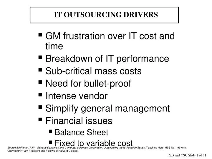 it outsourcing drivers