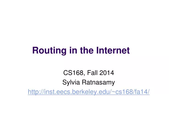 routing in the internet