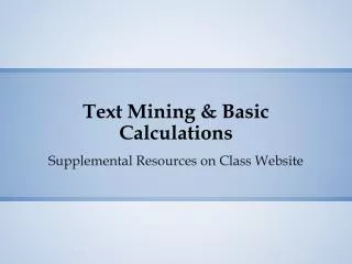 text mining basic calculations